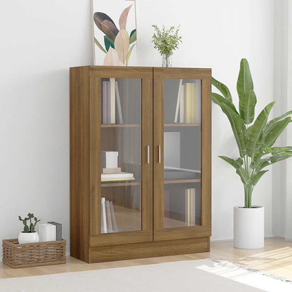 vidaXL Vitrine Brun aspect chêne 82,5x30,5x115cm Bois d'ingénierie