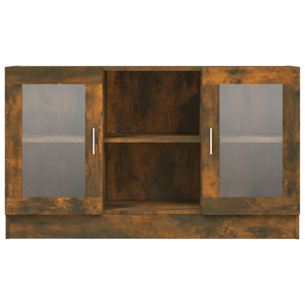 vidaXL Vitrinenschrank Räuchereiche 120x30,5x70 cm Holzwerkstoff
