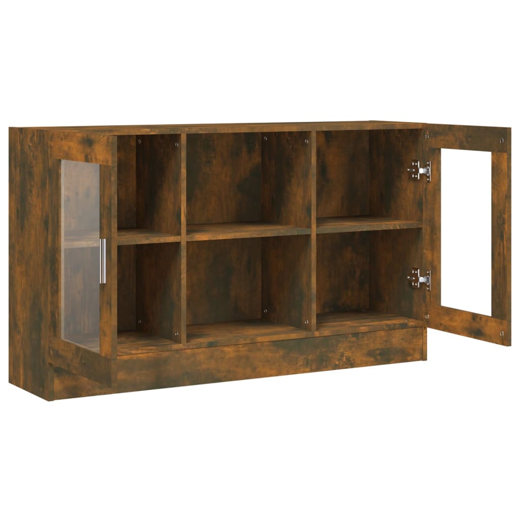 vidaXL Vitrinenschrank Räuchereiche 120x30,5x70 cm Holzwerkstoff