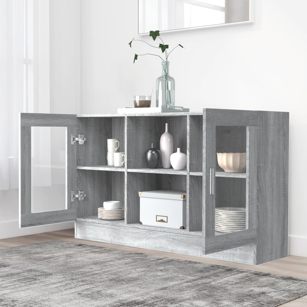 vidaXL Vitrine gris Sonoma 120x30,5x70 cm aggloméré