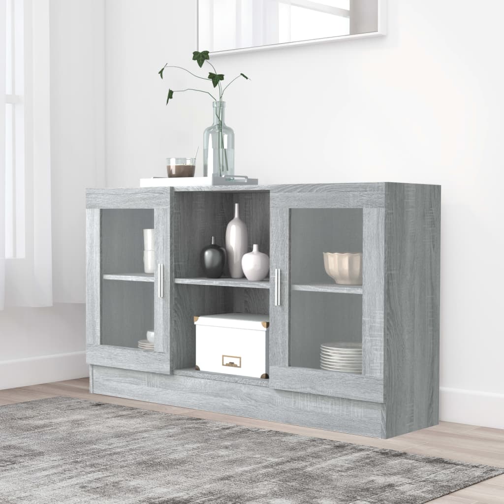 vidaXL Vitrine gris Sonoma 120x30,5x70 cm aggloméré