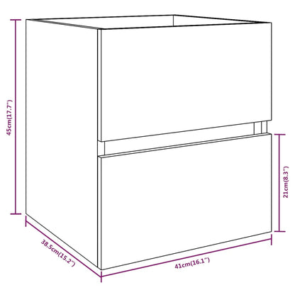 vidaXL Waschbeckenunterschrank Räuchereiche 41x38,5x45cm Holzwerkstoff