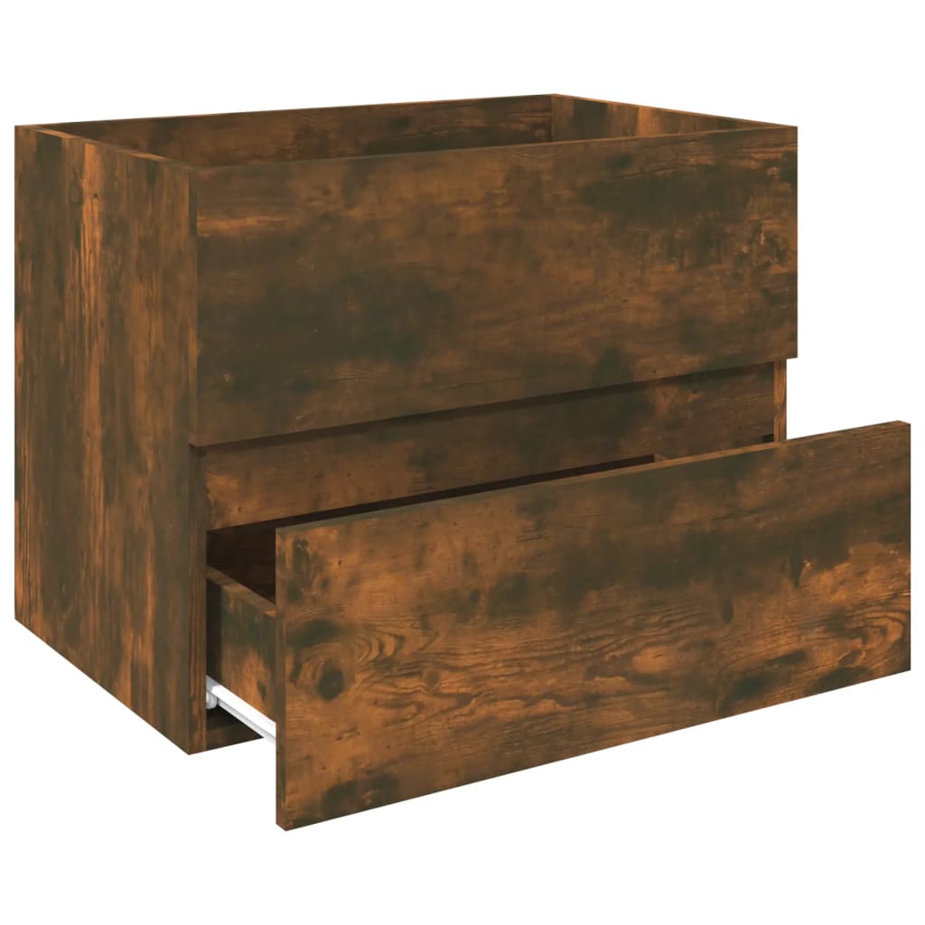 vidaXL Waschbeckenschrank Räuchereiche 60x38,5x45 cm Holzwerkstoff