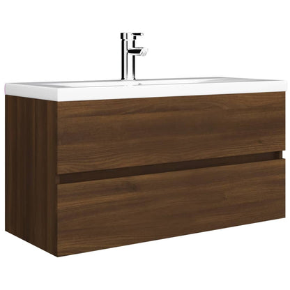 vidaXL Waschbeckenunterschrank Eichen-Optik 90x38,5x45cm Holzwerkstoff