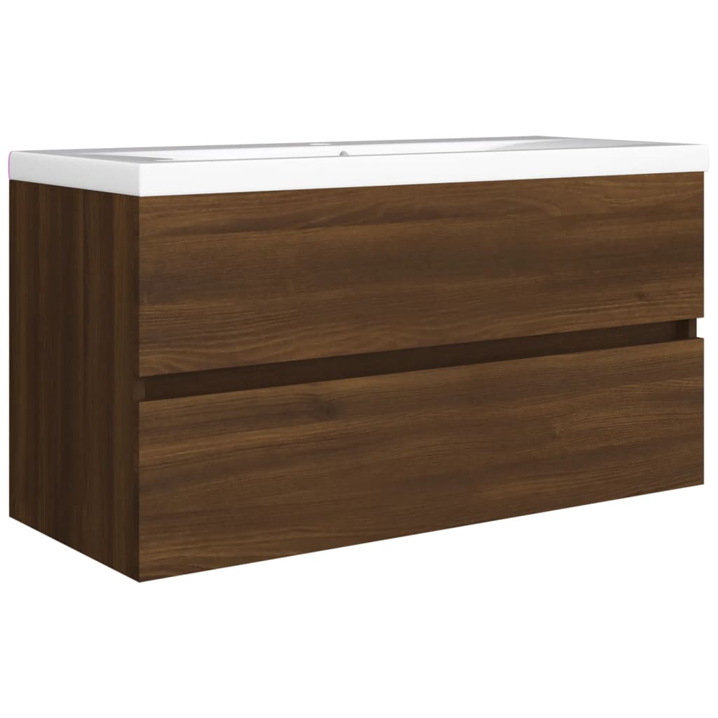 vidaXL Waschbeckenunterschrank Eichen-Optik 90x38,5x45cm Holzwerkstoff