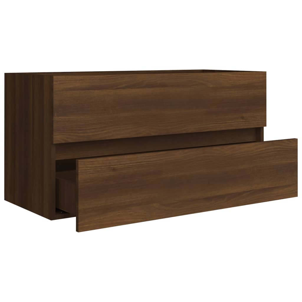 vidaXL Waschbeckenunterschrank Eichen-Optik 90x38,5x45cm Holzwerkstoff