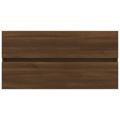 vidaXL Waschbeckenunterschrank Eichen-Optik 90x38,5x45cm Holzwerkstoff