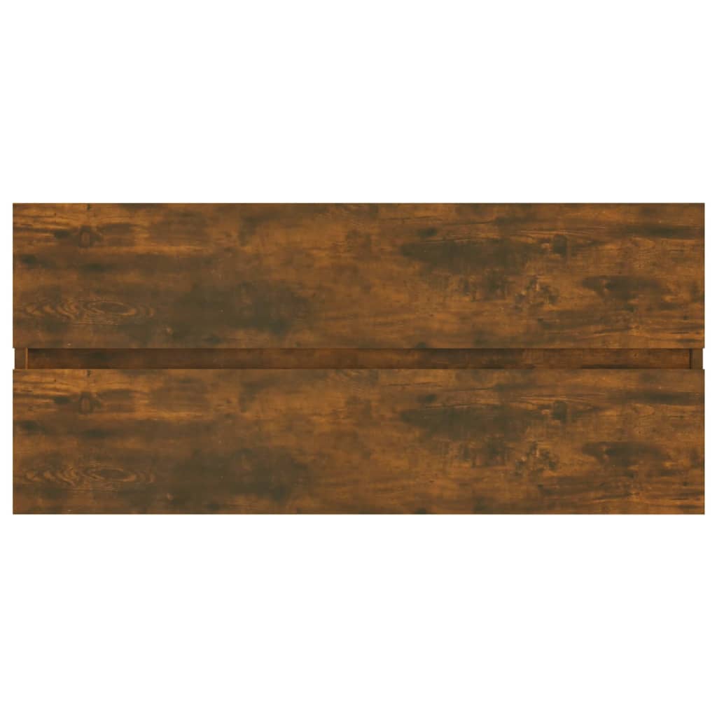 vidaXL Waschbeckenschrank Räuchereiche 100x38,5x45 cm Holzwerkstoff