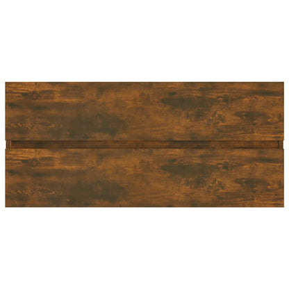 vidaXL Waschbeckenschrank Räuchereiche 100x38,5x45 cm Holzwerkstoff