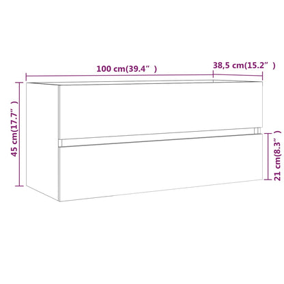 vidaXL Waschbeckenschrank Räuchereiche 100x38,5x45 cm Holzwerkstoff