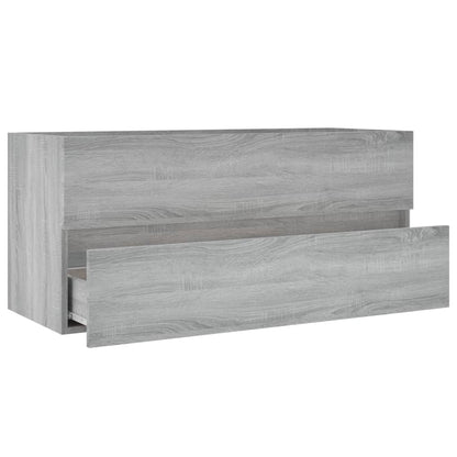 vidaXL Waschbeckenunterschrank Grau Sonoma 100x38,5x45cm Holzwerkstoff