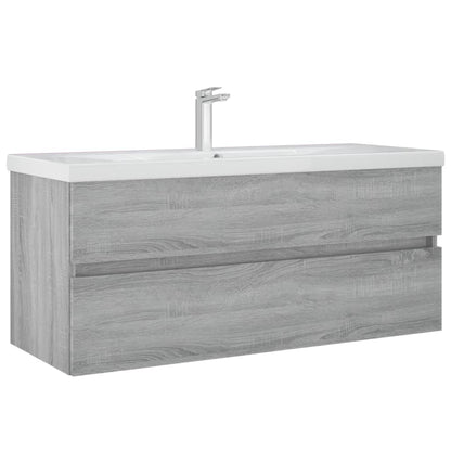 vidaXL Waschbeckenunterschrank Grau Sonoma 100x38,5x45cm Holzwerkstoff