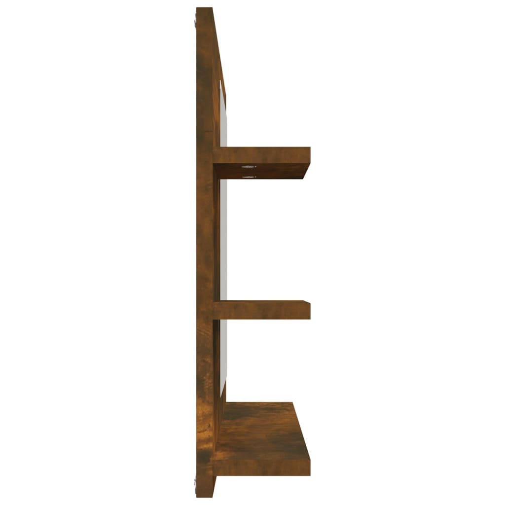 vidaXL Miroir de salle de bain chêne fumé 60x10,5x45 cm en bois d'ingénierie