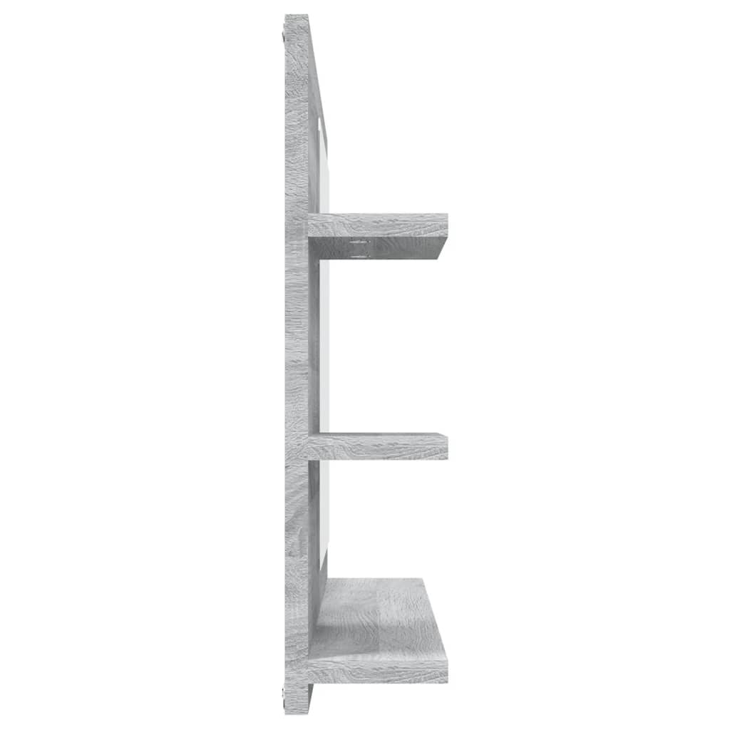 vidaXL Miroir de salle de bain gris Sonoma 60x10,5x45 cm en bois d'ingénierie
