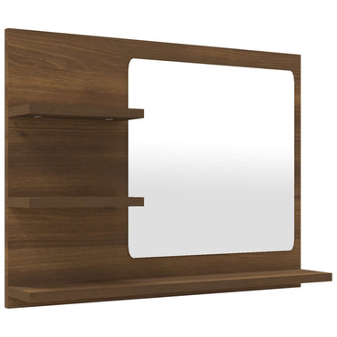 vidaXL Miroir de salle de bain aspect chêne marron 60x10,5x45 cm Bois d'ingénierie