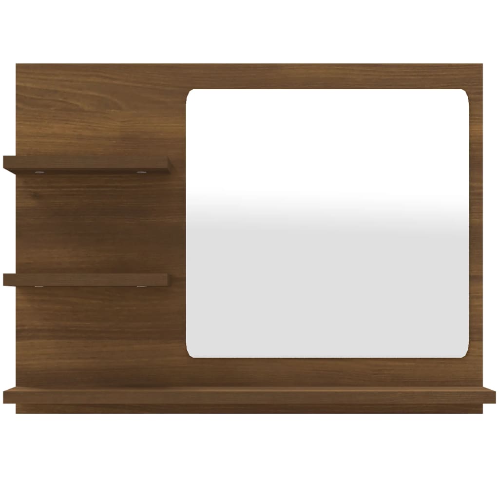 vidaXL Miroir de salle de bain aspect chêne marron 60x10,5x45 cm Bois d'ingénierie
