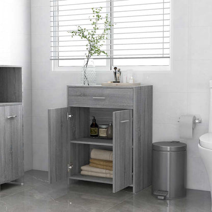 vidaXL Badezimmerschrank Grau Sonoma 60x33x80 cm Holzwerkstoff