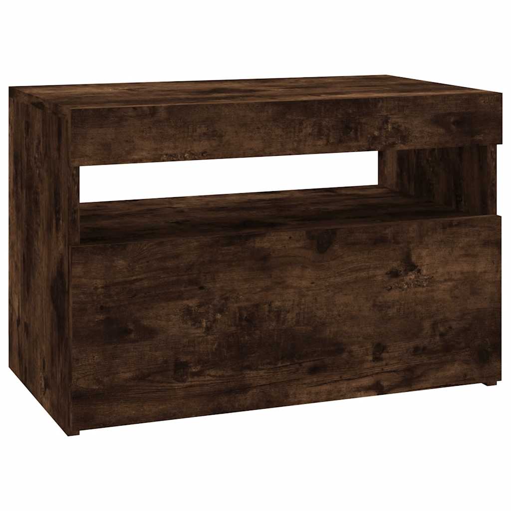 vidaXL TV-Schrank mit LED-Leuchten Räuchereiche 60x35x40 cm