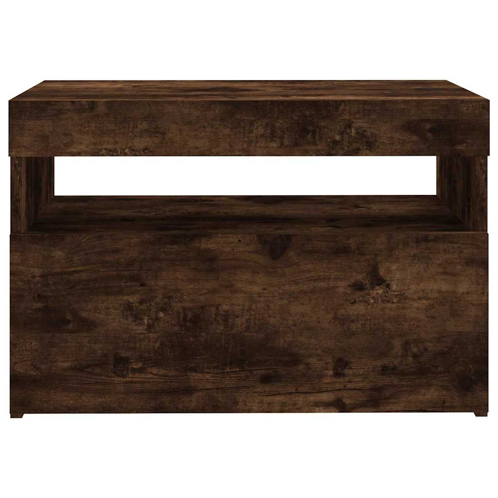 vidaXL TV-Schrank mit LED-Leuchten Räuchereiche 60x35x40 cm