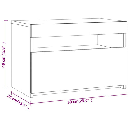 vidaXL Meuble TV avec lumières LED Gris Sonoma 60x35x40 cm