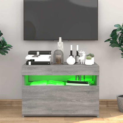 vidaXL Meuble TV avec lumières LED Gris Sonoma 60x35x40 cm