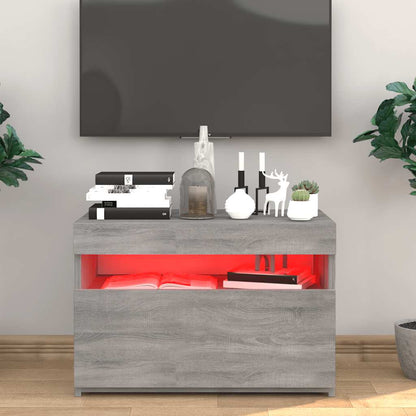 vidaXL Meuble TV avec lumières LED Gris Sonoma 60x35x40 cm