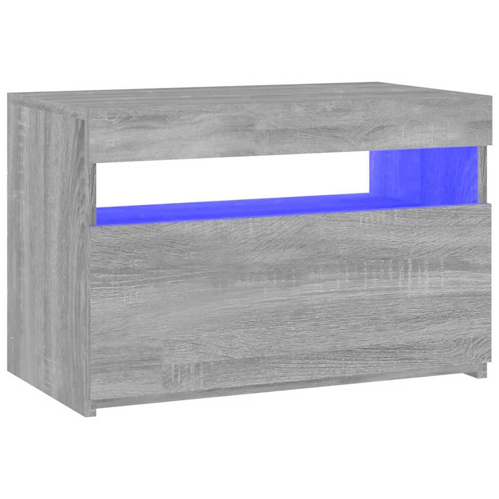vidaXL Meuble TV avec lumières LED Gris Sonoma 60x35x40 cm