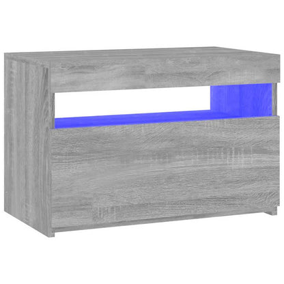 vidaXL Meuble TV avec lumières LED Gris Sonoma 60x35x40 cm
