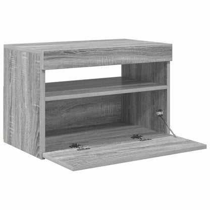 vidaXL Meuble TV avec lumières LED Gris Sonoma 60x35x40 cm