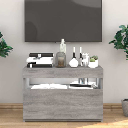 vidaXL Meuble TV avec lumières LED Gris Sonoma 60x35x40 cm