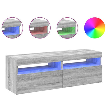 vidaXL Meubles TV 2 pcs avec lumières LED Gris Sonoma 60x35x40 cm
