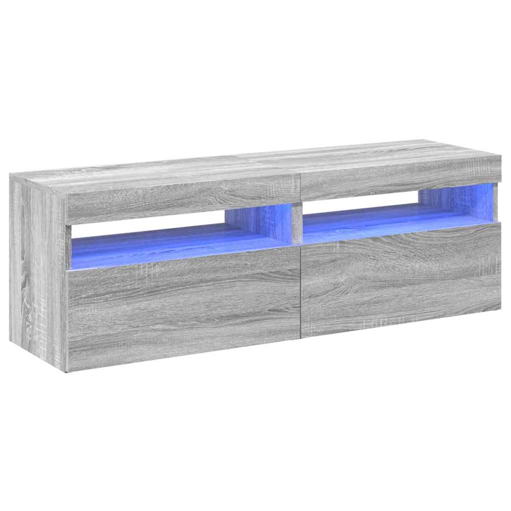 vidaXL Meubles TV 2 pcs avec lumières LED Gris Sonoma 60x35x40 cm