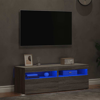 vidaXL Meubles TV 2 pcs avec lumières LED Gris Sonoma 60x35x40 cm