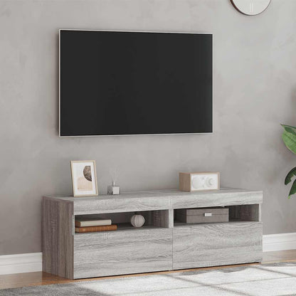vidaXL Meubles TV 2 pcs avec lumières LED Gris Sonoma 60x35x40 cm