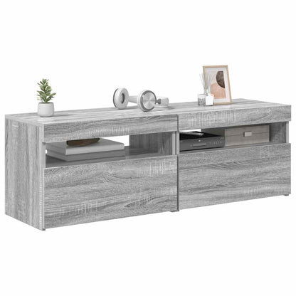 vidaXL Meubles TV 2 pcs avec lumières LED Gris Sonoma 60x35x40 cm