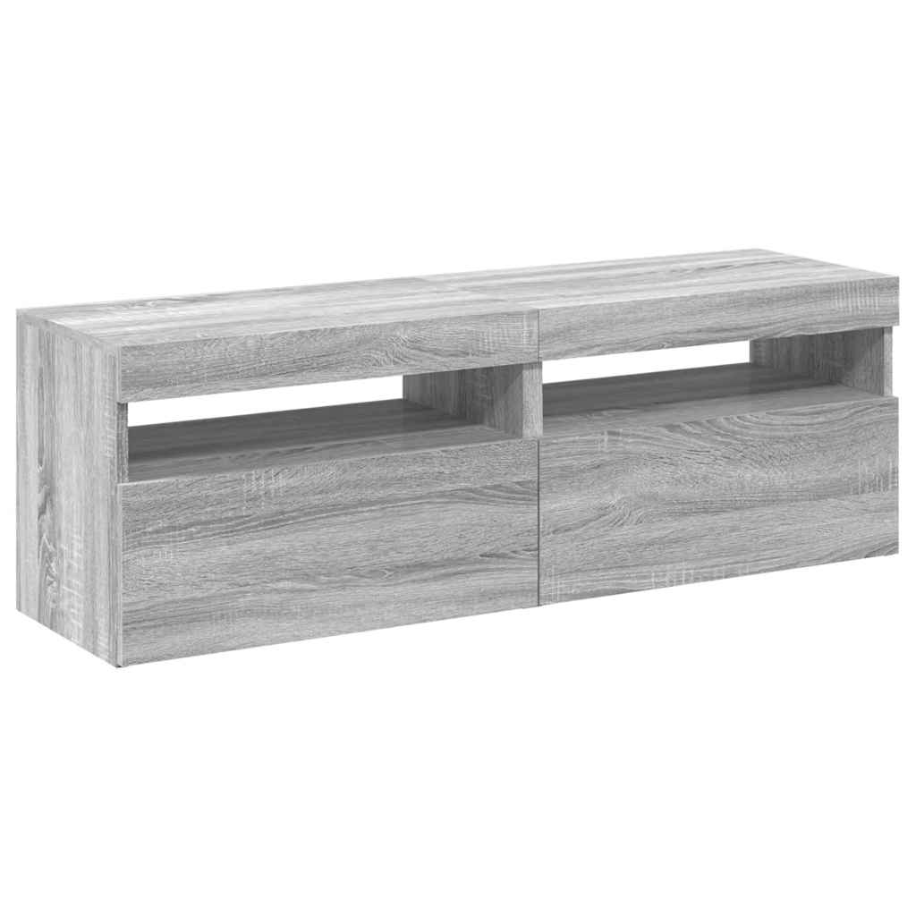 vidaXL Meubles TV 2 pcs avec lumières LED Gris Sonoma 60x35x40 cm