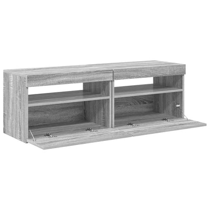 vidaXL Meubles TV 2 pcs avec lumières LED Gris Sonoma 60x35x40 cm