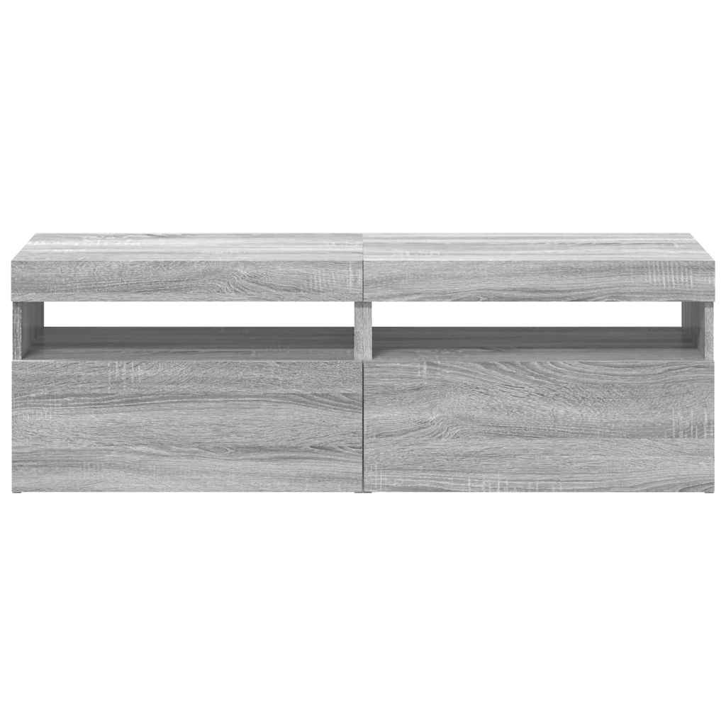 vidaXL Meubles TV 2 pcs avec lumières LED Gris Sonoma 60x35x40 cm