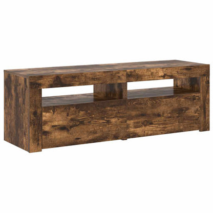 Meuble TV vidaXL avec lumières LED chêne fumé 120x35x40 cm