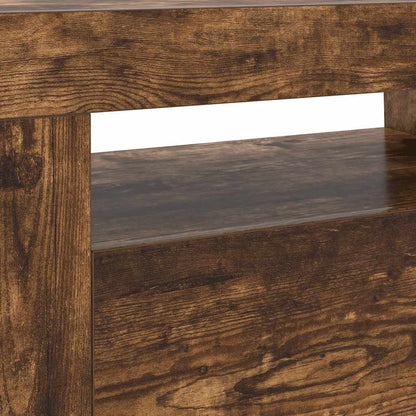 Meuble TV vidaXL avec lumières LED chêne fumé 120x35x40 cm