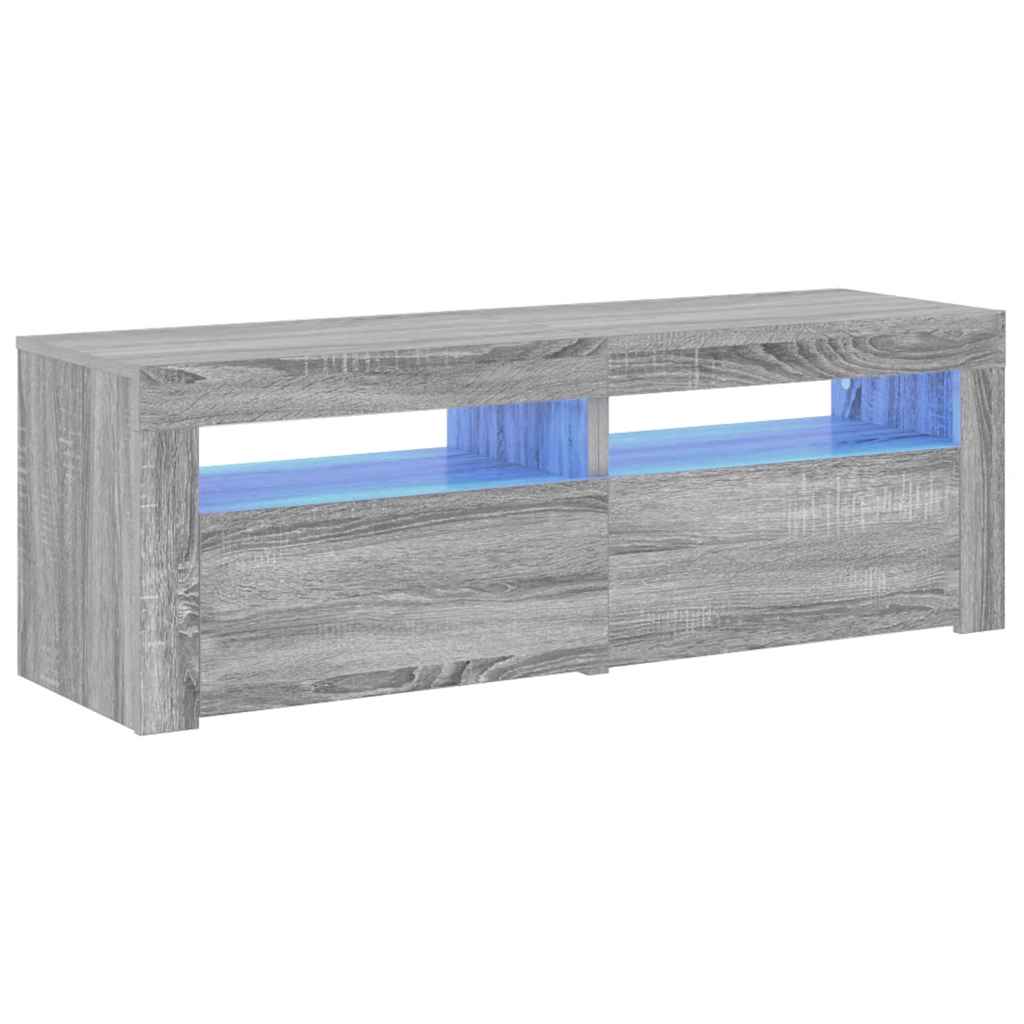 Meuble TV vidaXL avec lumières LED gris Sonoma 120x35x40 cm