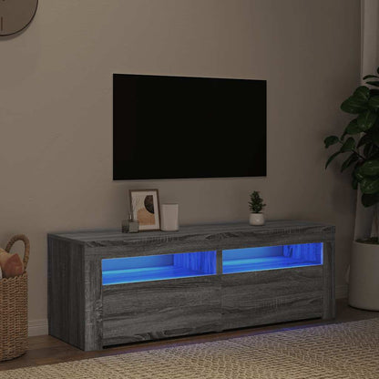 Meuble TV vidaXL avec lumières LED gris Sonoma 120x35x40 cm