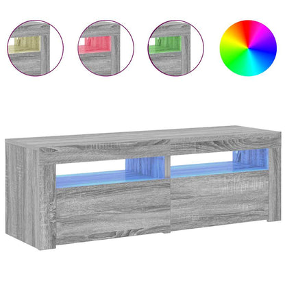 Meuble TV vidaXL avec lumières LED gris Sonoma 120x35x40 cm