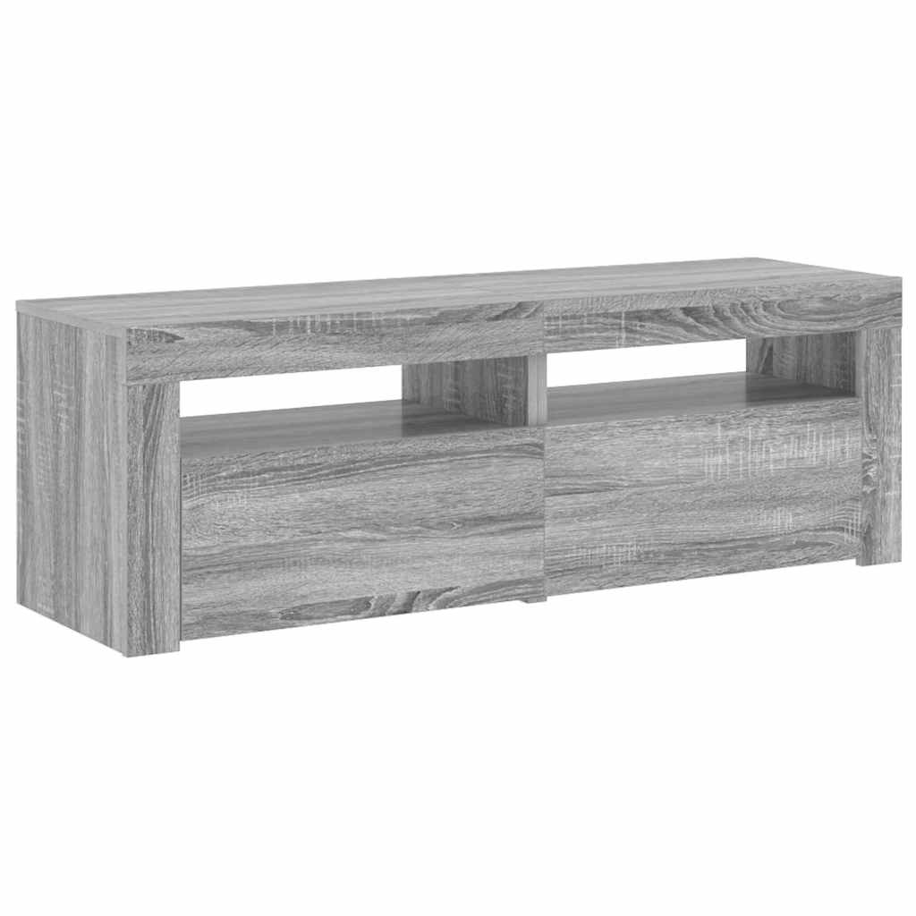 Meuble TV vidaXL avec lumières LED gris Sonoma 120x35x40 cm