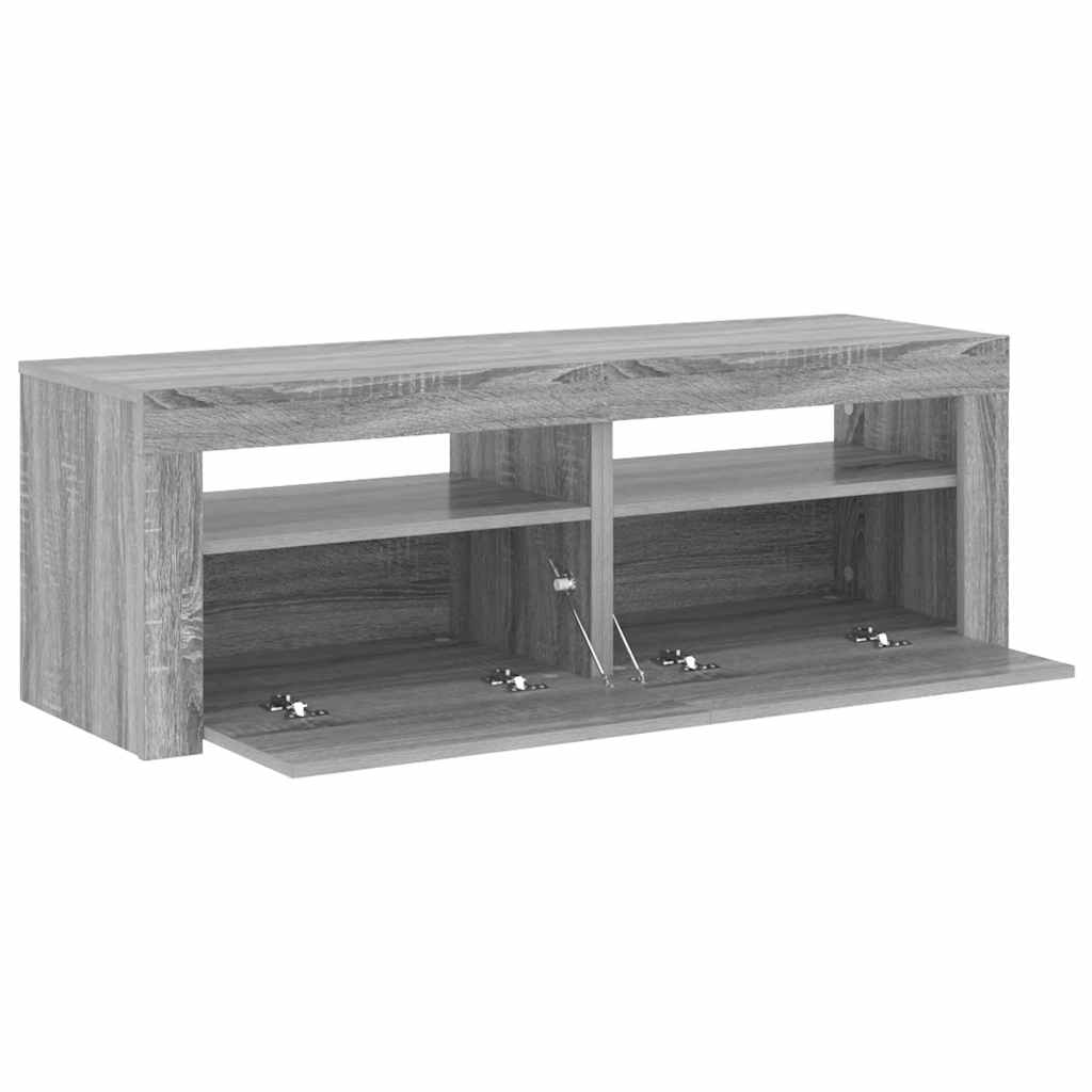 Meuble TV vidaXL avec lumières LED gris Sonoma 120x35x40 cm