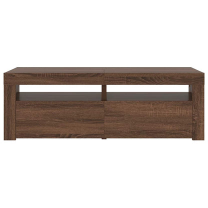 Meuble TV vidaXL avec lumières LED marron aspect chêne 120x35x40 cm