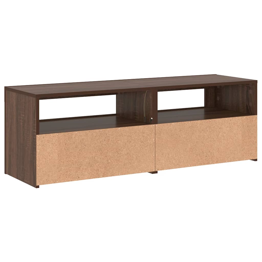 Meuble TV vidaXL avec lumières LED marron aspect chêne 120x35x40 cm