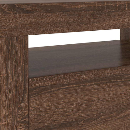 Meuble TV vidaXL avec lumières LED marron aspect chêne 120x35x40 cm