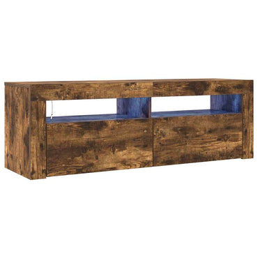 vidaXL TV-Schrank mit LED-Leuchten Räuchereiche 120x35x40 cm