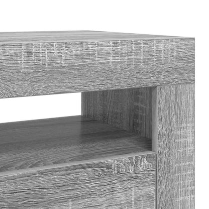 vidaXL TV-Schrank mit LED-Leuchten Grau Sonoma 120x35x40 cm